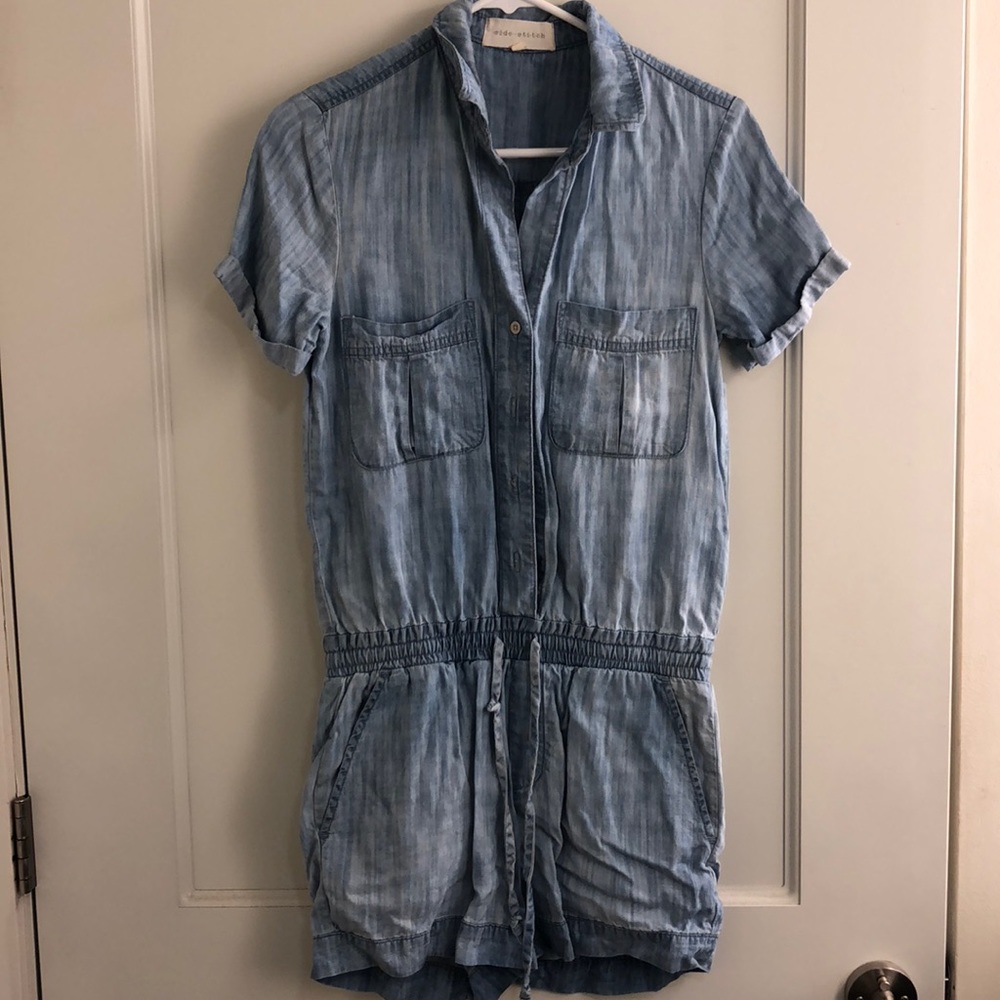 Chambray Romper Worn Once In New Condition. - image 1